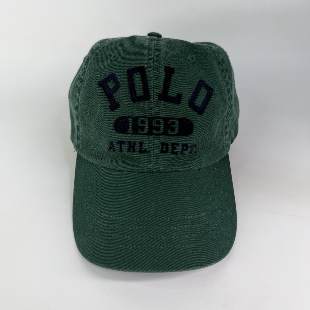 Polo Ralph Lauren Baseline 1993 Athl Dept Baseball Cap Hat Strap Back Spellout